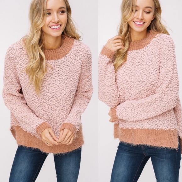 Bellanblue Sweaters - Maria Fuzzy Sweater - BLUSH